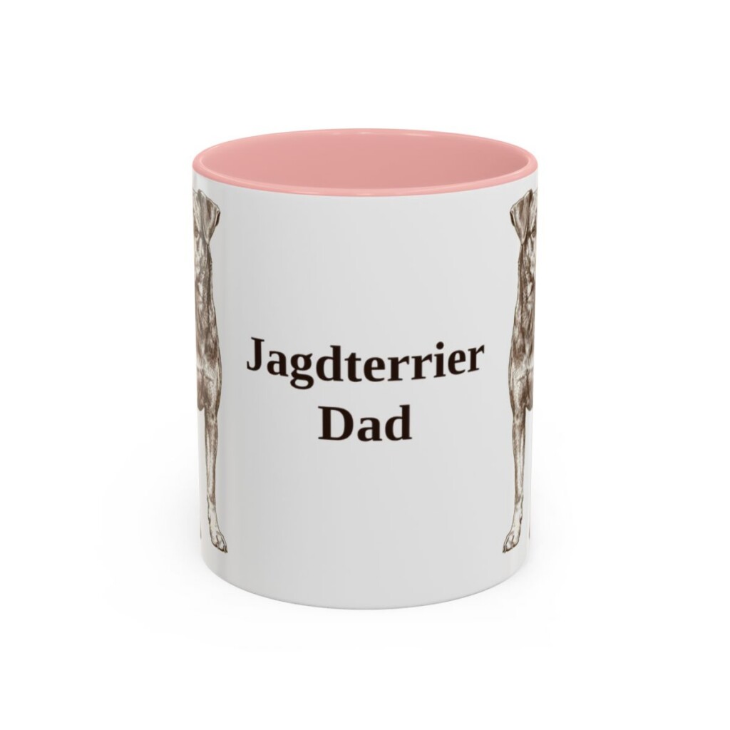 11oz Jagdterrier Dog Dad Mug, Pink, front view