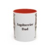 11oz Jagdterrier Dog Dad Mug, Red, front view