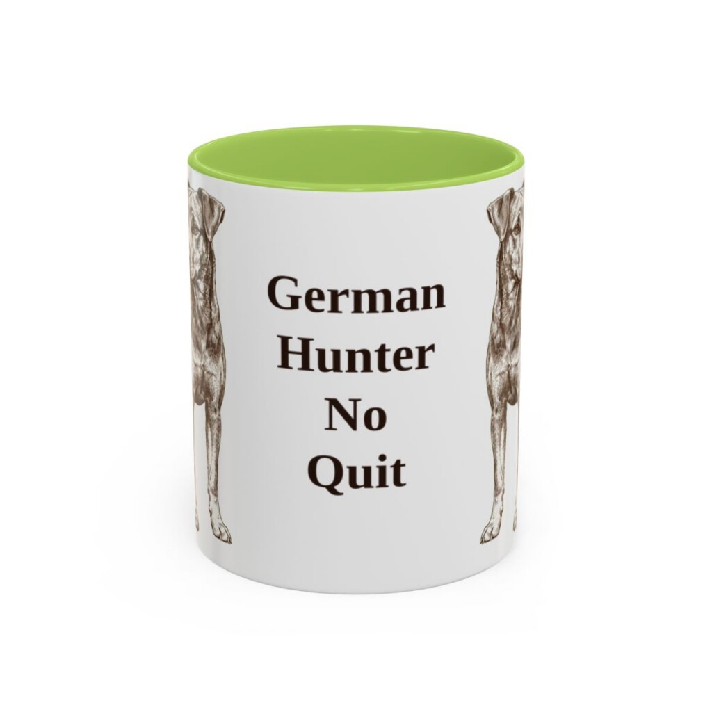 11oz Funny Jagdterrier Mug, Light Green, front view