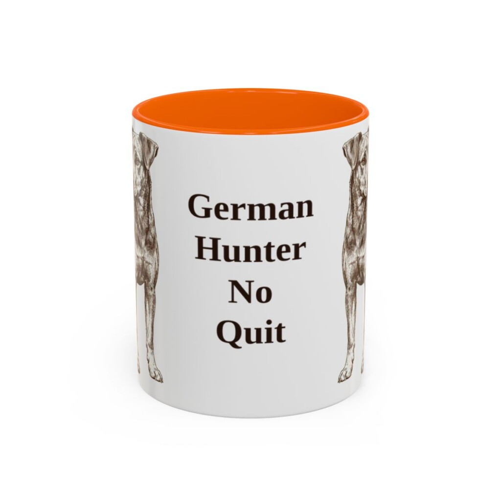 11oz Funny Jagdterrier Mug, Orange, front view