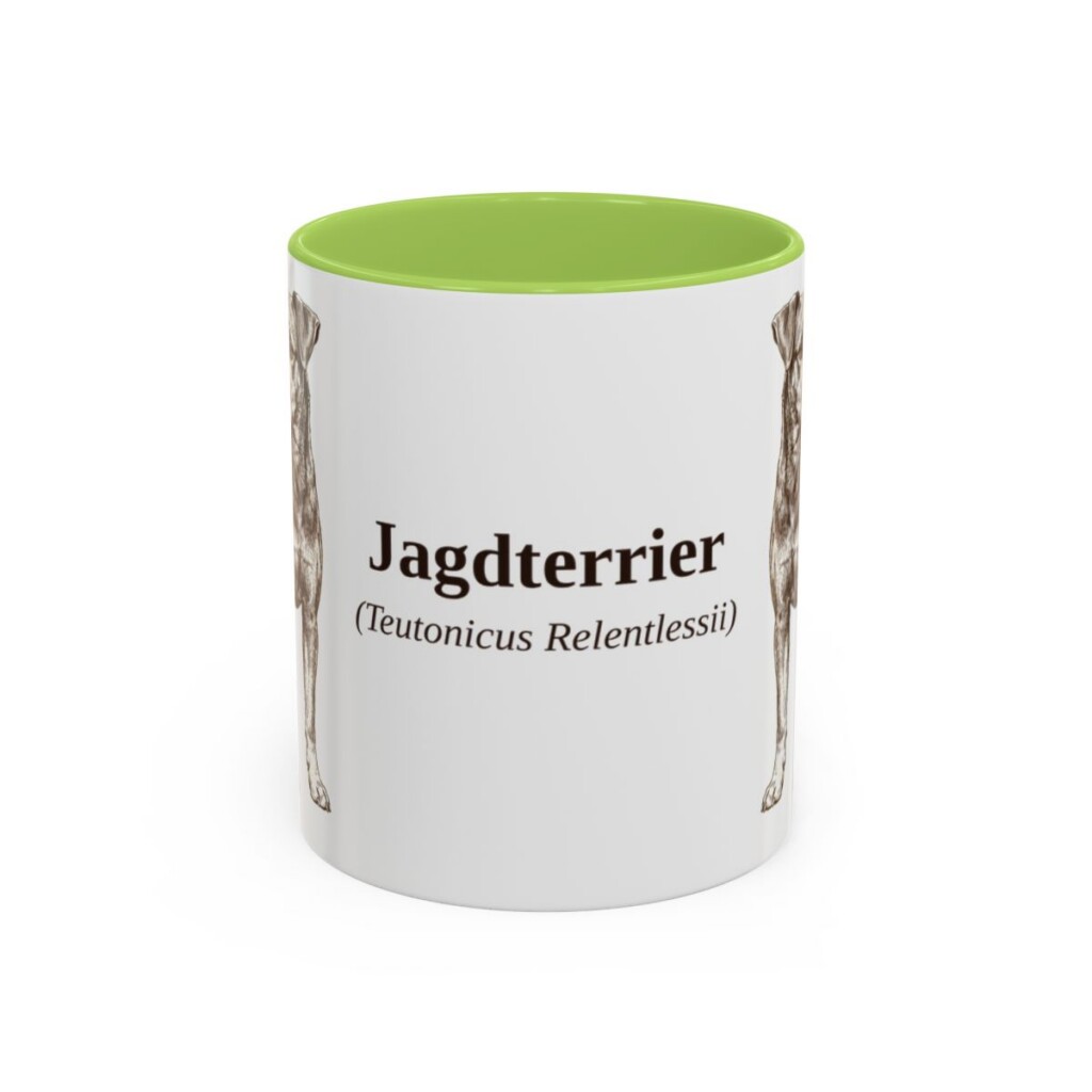 11oz Jagdterrier Latin Mug, Light Green, front view
