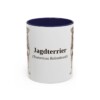 11oz Jagdterrier Latin Mug, Navy, front view