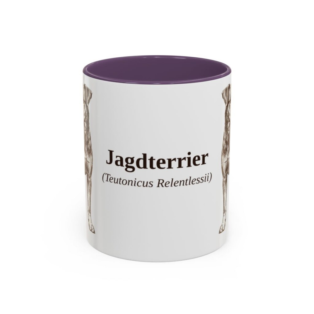 11oz Jagdterrier Latin Mug, Purple, front view