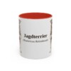 11oz Jagdterrier Latin Mug, Red, front view