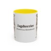 11oz Jagdterrier Latin Mug, Yellow, front view