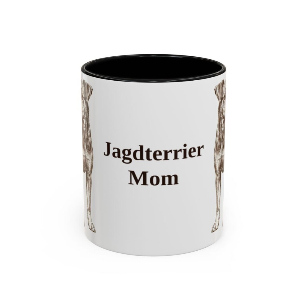 11oz Jagdterrier Dog Mom Mug, Black, front view