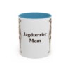 11oz Jagdterrier Dog Mom Mug, Light Blue, front view
