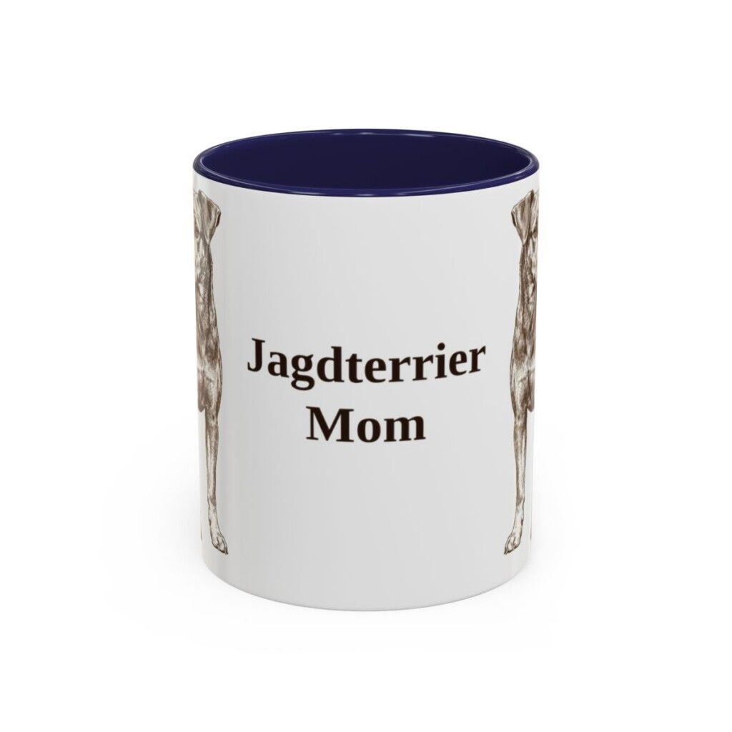 11oz Jagdterrier Dog Mom Mug, Navy, front view