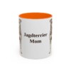 11oz Jagdterrier Dog Mom Mug, Orange, front view