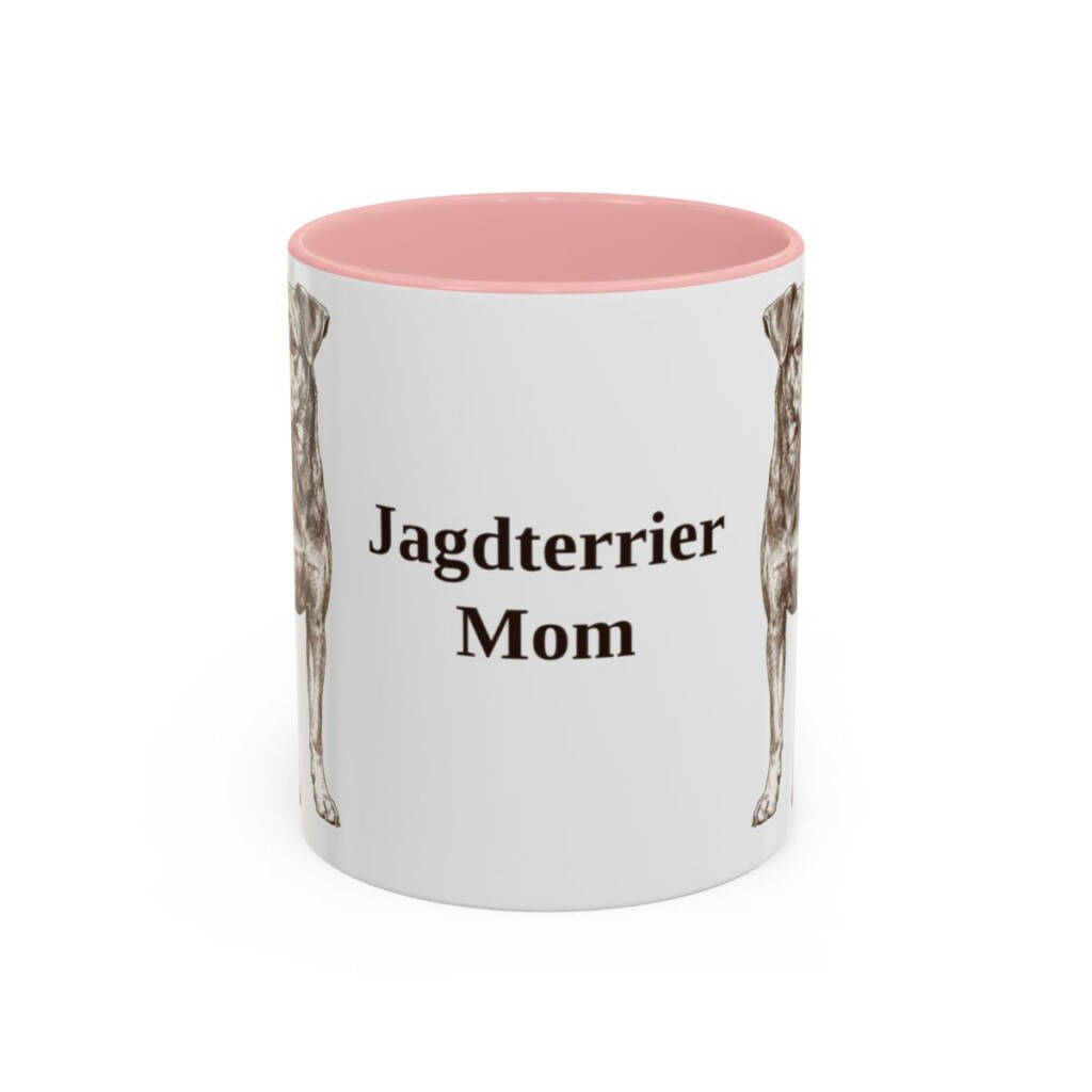 11oz Jagdterrier Dog Mom Mug, Pink, front view