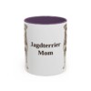 11oz Jagdterrier Dog Mom Mug, Purple, front view