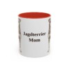 11oz Jagdterrier Dog Mom Mug, Red, front view