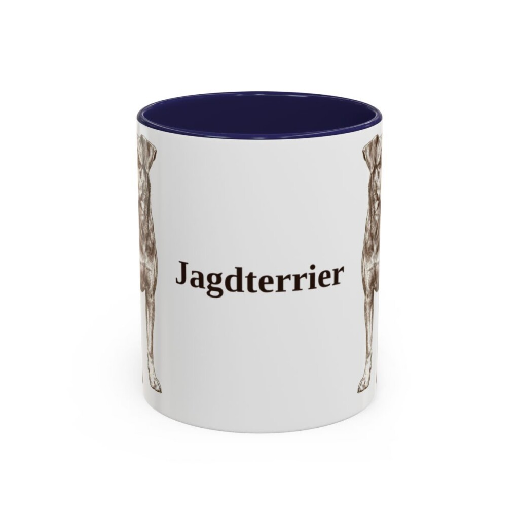 11oz Jagdterrier Mug, Navy, front view