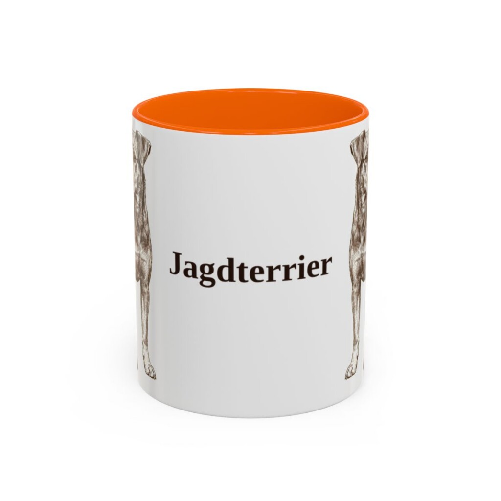 11oz Jagdterrier Mug, Orange, front view