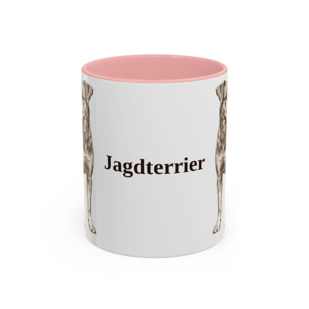 11oz Jagdterrier Mug, Pink, front view