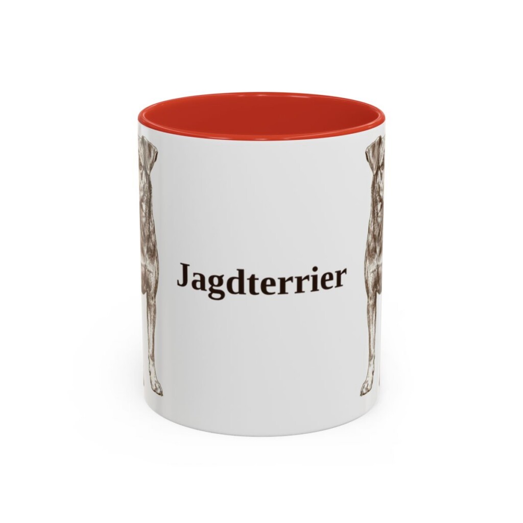 11oz Jagdterrier Mug, Red, front view