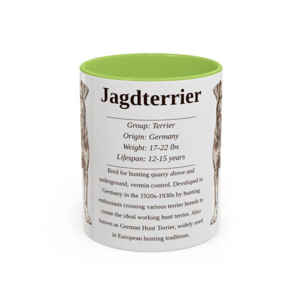 11oz-jagdterrier-mug-writeup-light-green 11oz Jagdterrier Mug, Light Green, front view