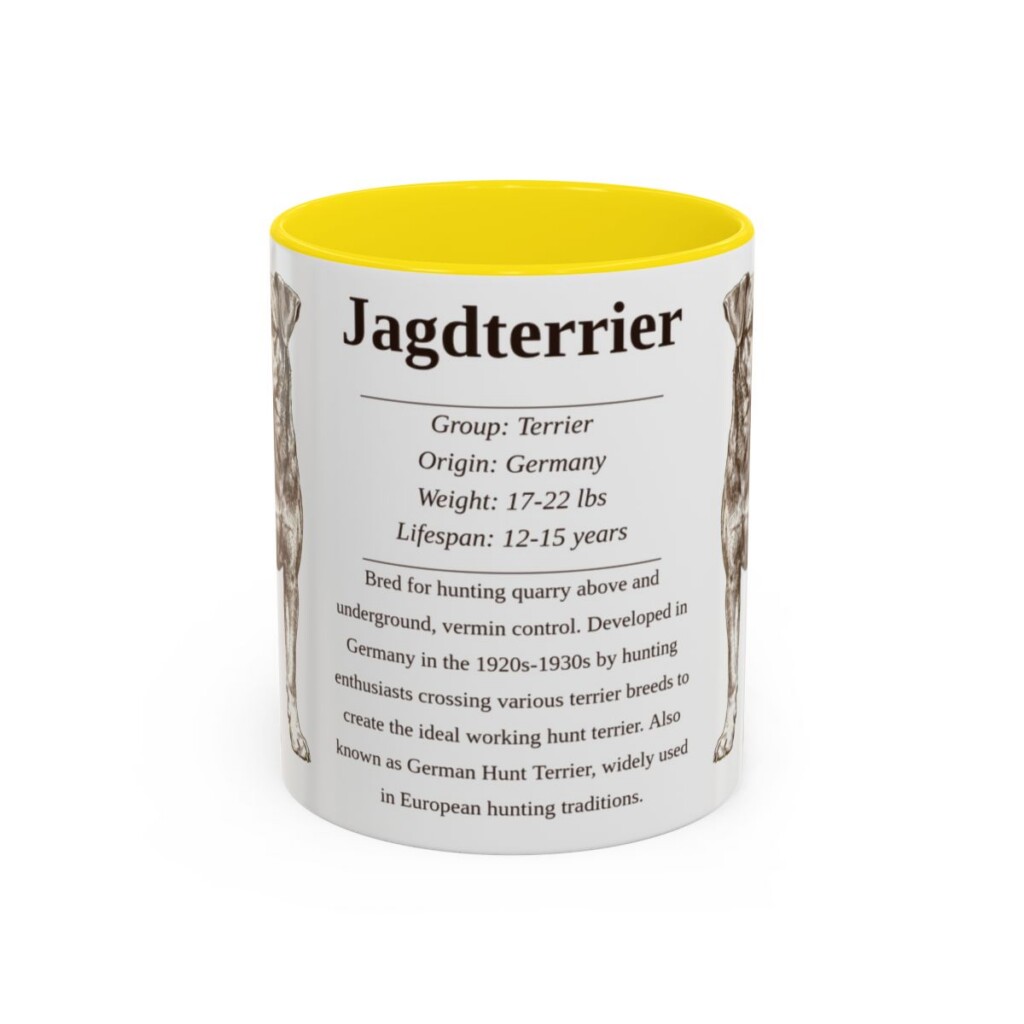 11oz-jagdterrier-mug-writeup-yellow 11oz Jagdterrier Mug, Yellow, front view