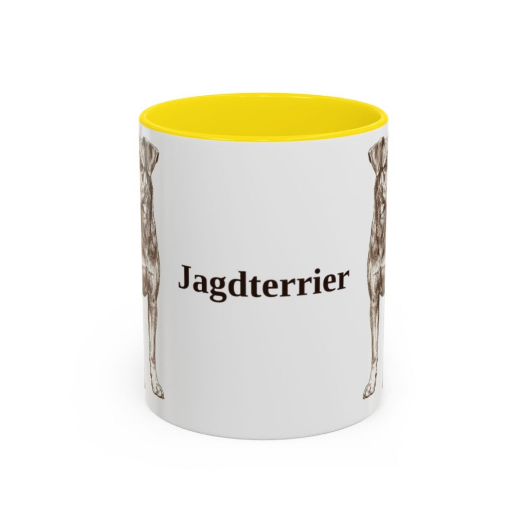 11oz Jagdterrier Mug, Yellow, front view