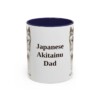 11oz Japanese Akitainu Dog Dad Mug, Navy, front view