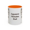 11oz Japanese Akitainu Dog Dad Mug, Orange, front view