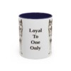 11oz Funny Japanese Akitainu Mug, Navy, front view