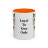 11oz Funny Japanese Akitainu Mug, Orange, front view