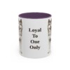 11oz Funny Japanese Akitainu Mug, Purple, front view