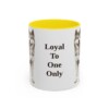 11oz Funny Japanese Akitainu Mug, Yellow, front view