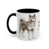 11oz Japanese Akitainu Latin Mug, Black, left side view