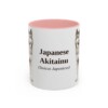 11oz Japanese Akitainu Latin Mug, Pink, front view
