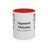 11oz Japanese Akitainu Latin Mug, Red, front view