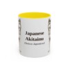 11oz Japanese Akitainu Latin Mug, Yellow, front view