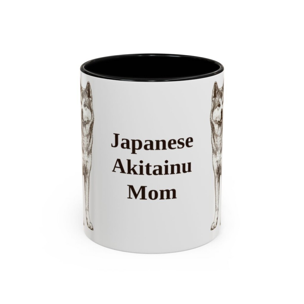11oz-japanese-akitainu-mug-mom-black-front 11oz Japanese Akitainu Dog Mom Mug, Black, front view