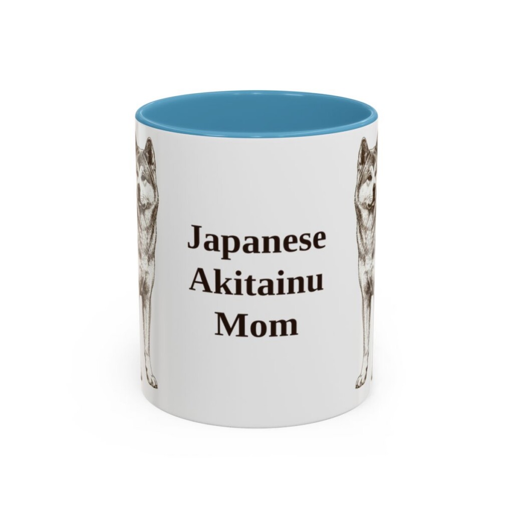 11oz-japanese-akitainu-mug-mom-light-blue 11oz Japanese Akitainu Dog Mom Mug, Light Blue, front view