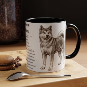 11oz Japanese Akitainu Mug, Black, lifestyle photo