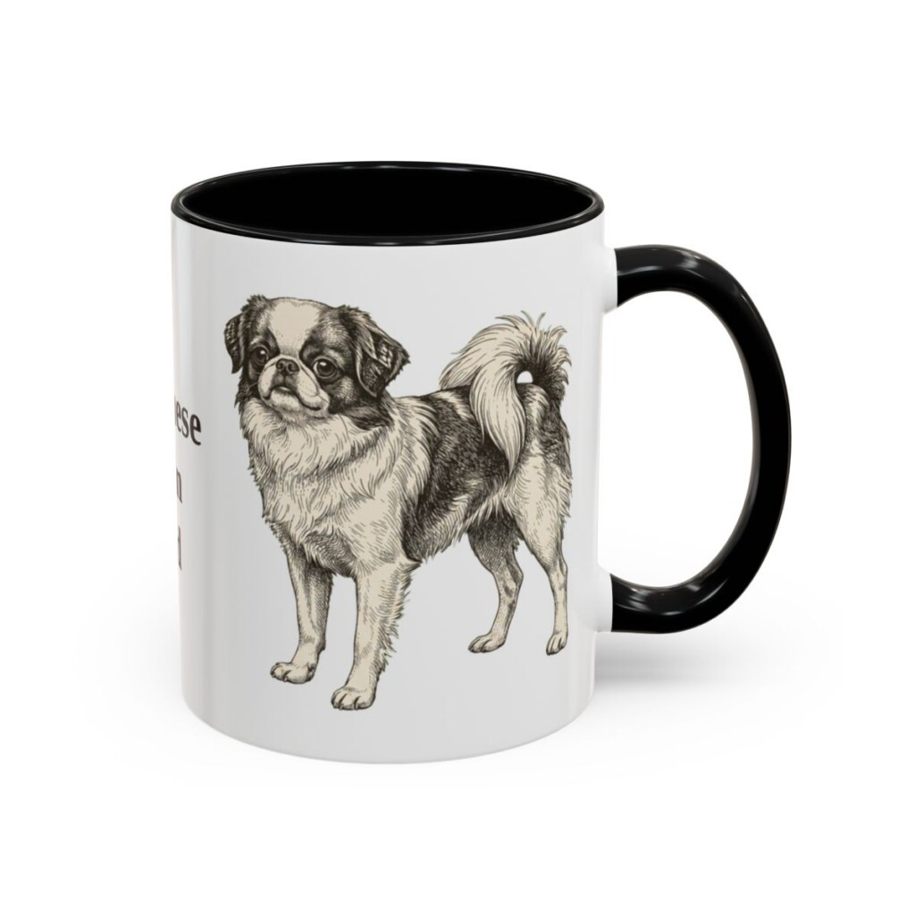 11oz Japanese Chin Dog Dad Mug, Black, right side view