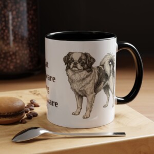 11oz Funny Japanese Chin Mug, Black, lifestyle photo