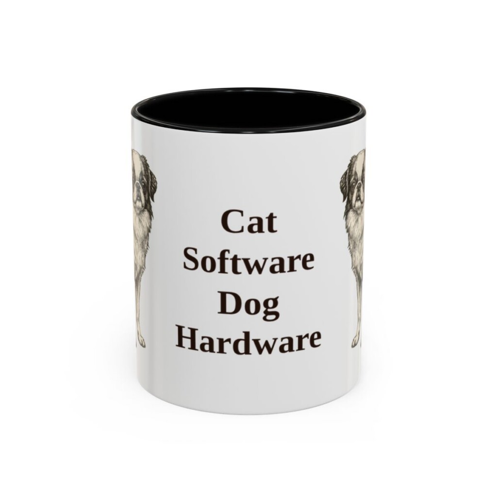 11oz Funny Japanese Chin Mug, Black, front view