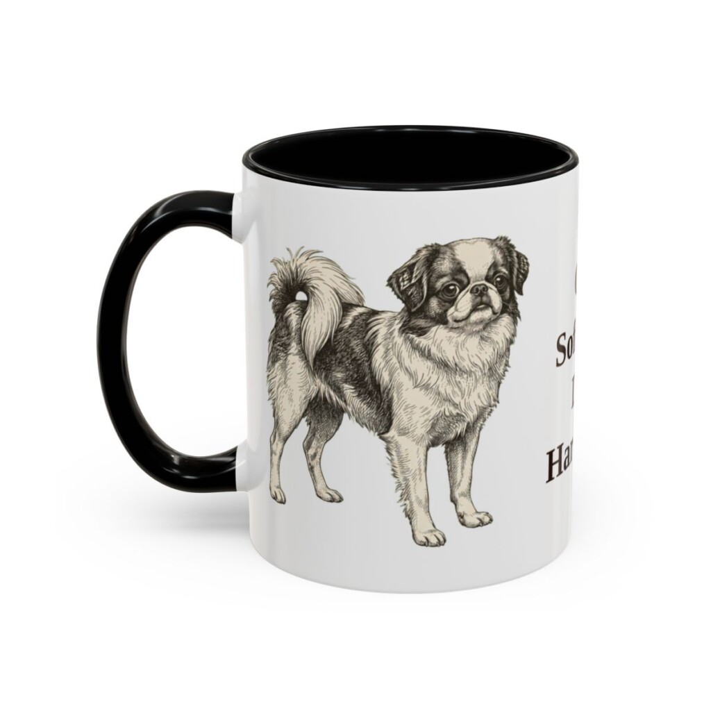 11oz Funny Japanese Chin Mug, Black, left side view