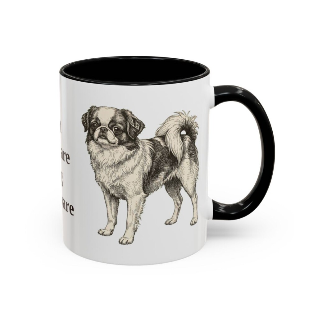 11oz Funny Japanese Chin Mug, Black, right side view