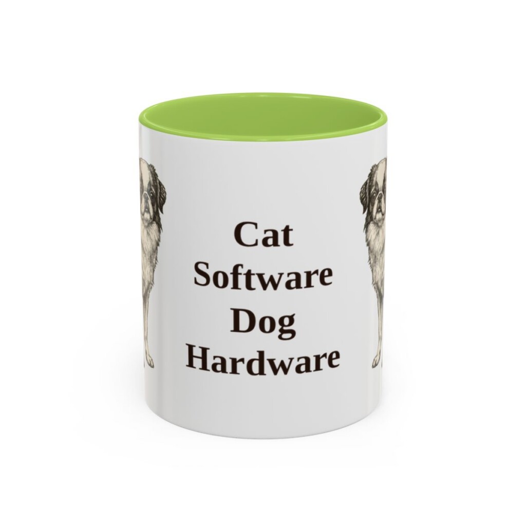 11oz Funny Japanese Chin Mug, Light Green, front view