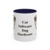 11oz Funny Japanese Chin Mug, Navy, front view