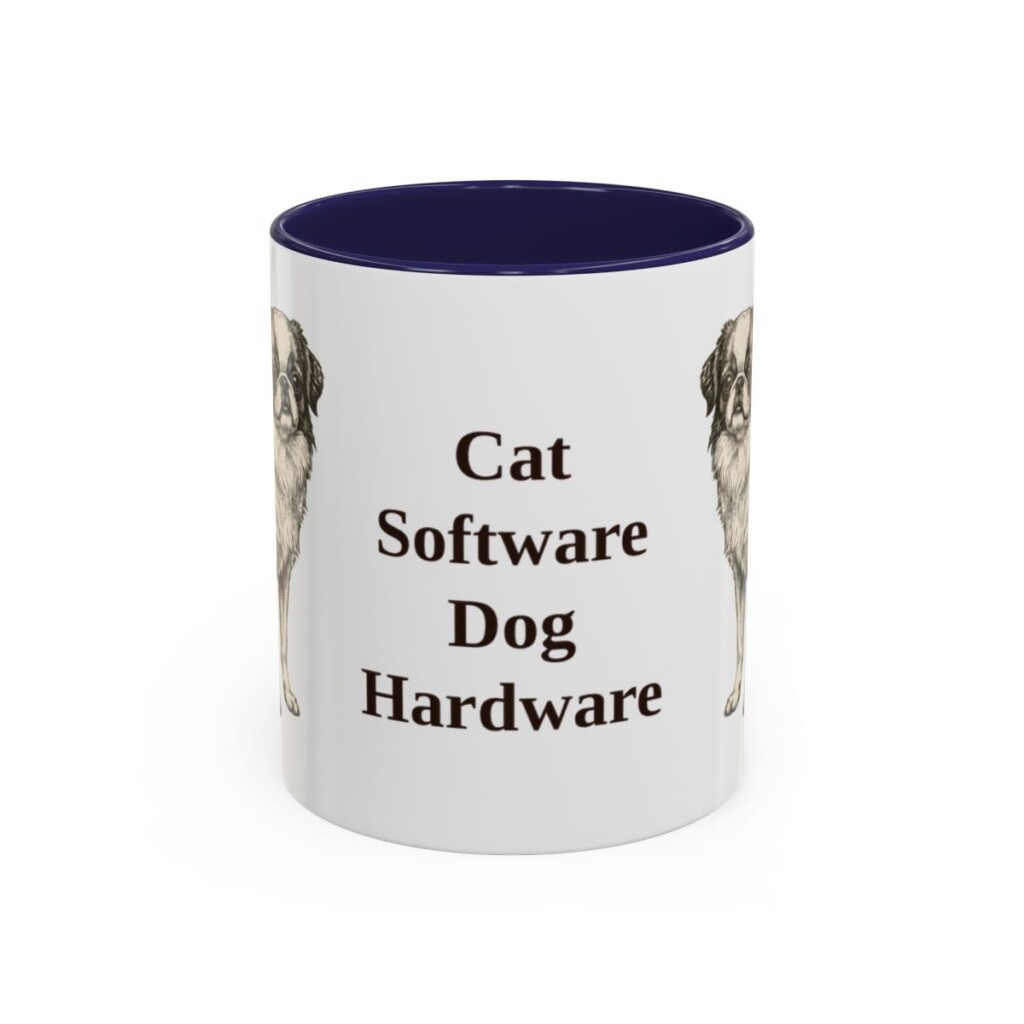 11oz Funny Japanese Chin Mug, Navy, front view