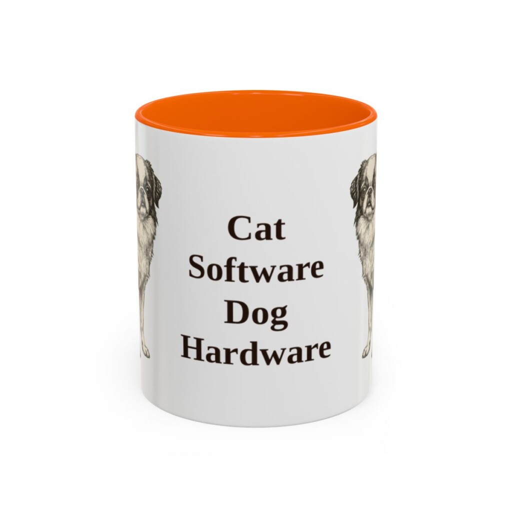 11oz Funny Japanese Chin Mug, Orange, front view
