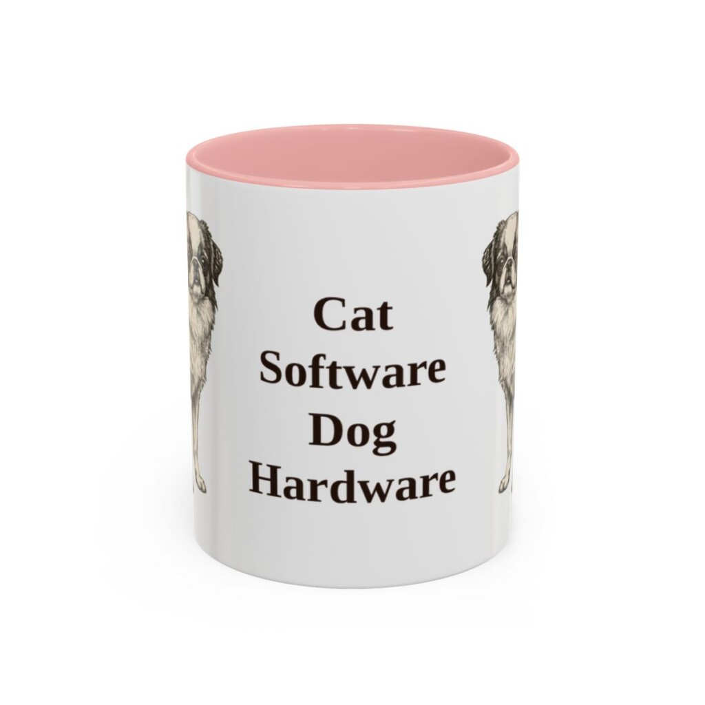 11oz Funny Japanese Chin Mug, Pink, front view