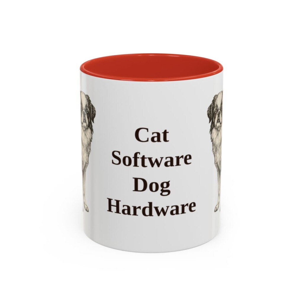 11oz Funny Japanese Chin Mug, Red, front view