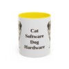 11oz Funny Japanese Chin Mug, Yellow, front view