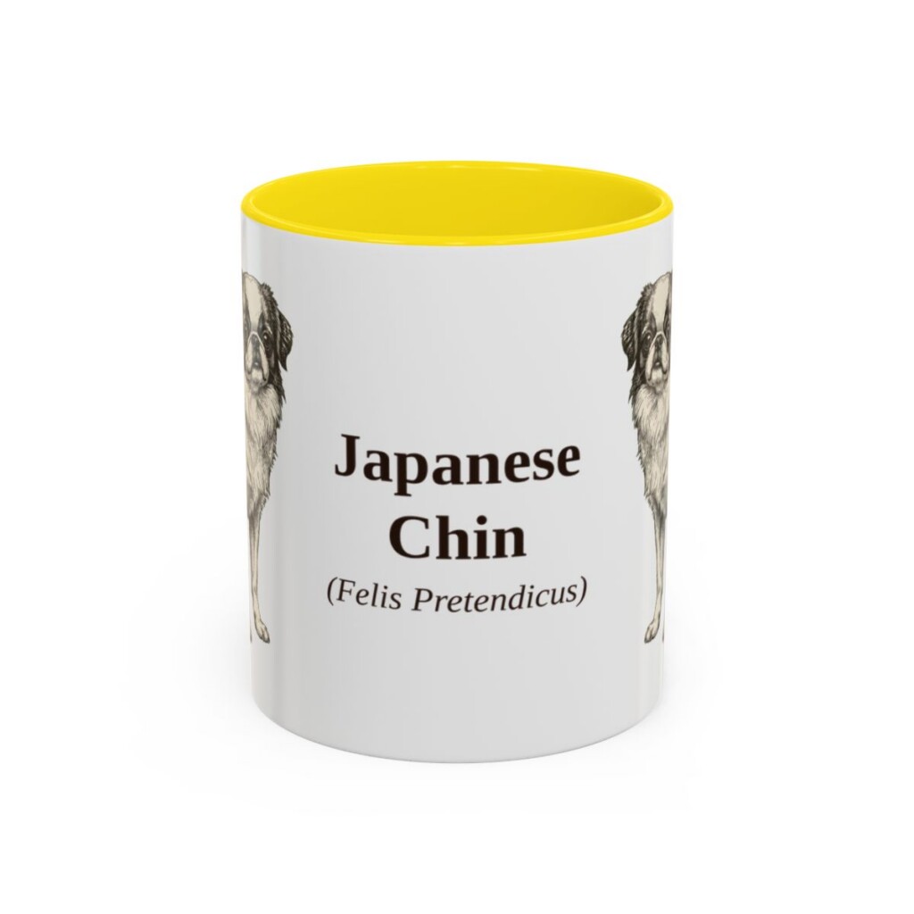 11oz-japanese-chin-mug-latin-yellow 11oz Japanese Chin Latin Mug, Yellow, front view