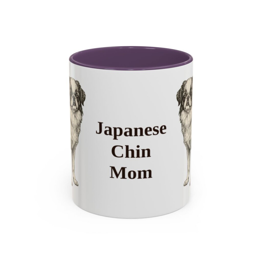 11oz Japanese Chin Dog Mom Mug, Purple, front view